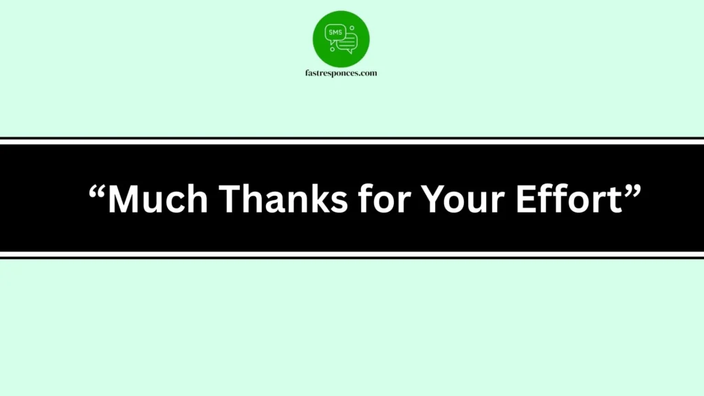 “Much Thanks for Your Effort”