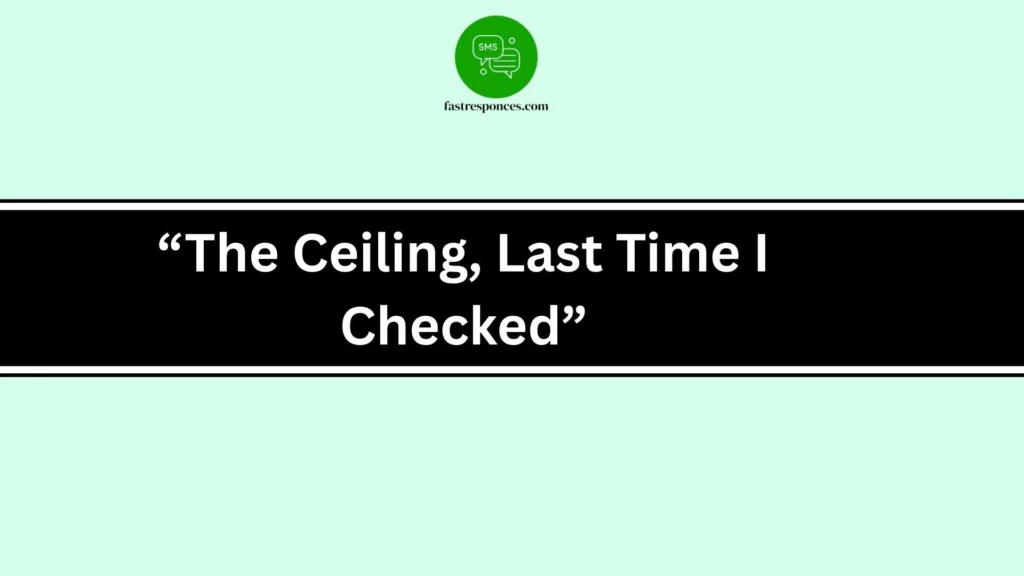 “The Ceiling, Last Time I Checked”