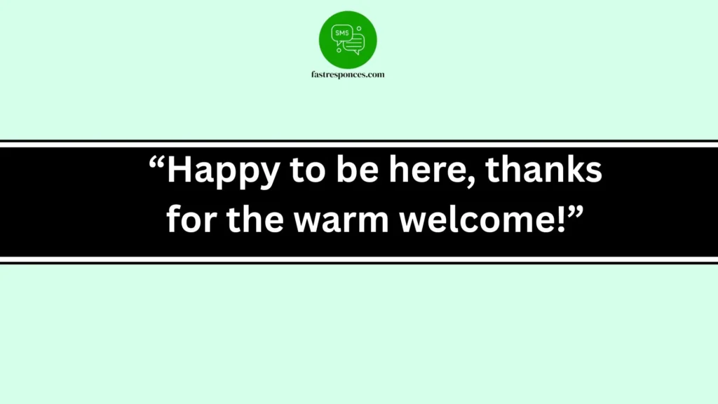 “Happy to be here, thanks for the warm welcome!”