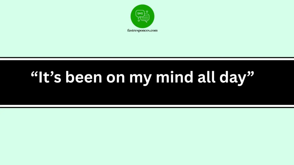 “It’s been on my mind all day”