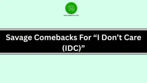 Savage Comebacks For “I Don’t Care (IDC)”